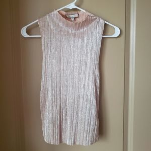 Anthro Gold Metallic Crinkle Top